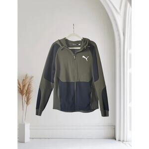 PUMA Evostripe Army Green Hooded Jacket Medium